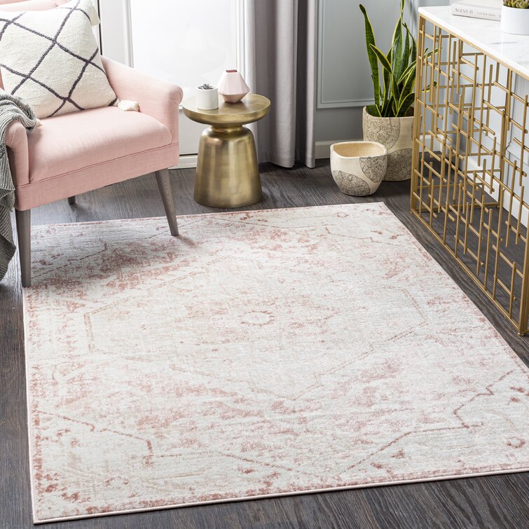 Pink and store white rug